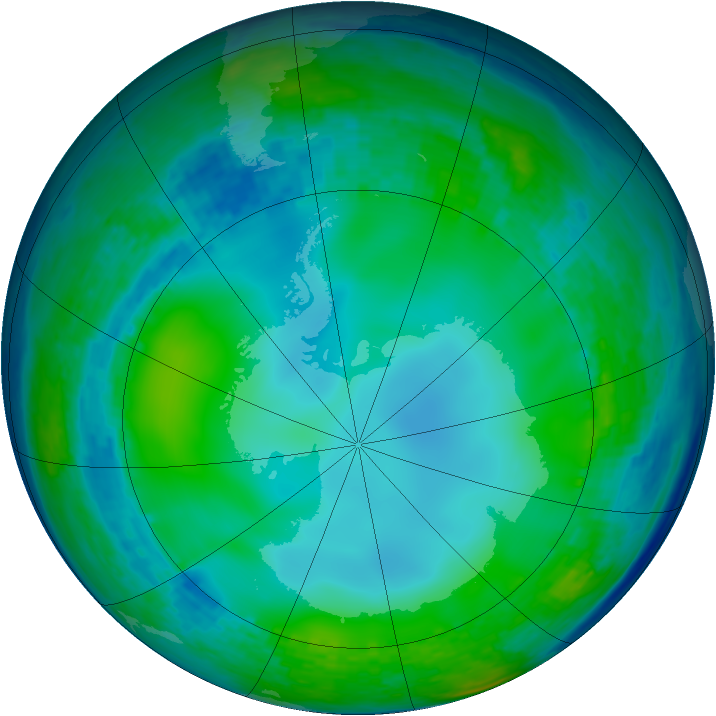 Antarctic ozone map for 10 June 2004